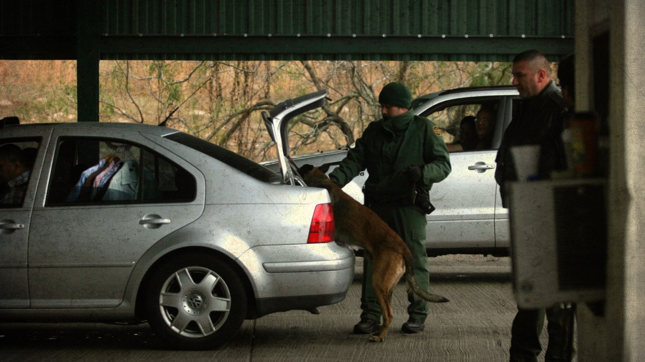 A US Customs and Border Patrol secondary checkpoint in Falfurrias, TX.