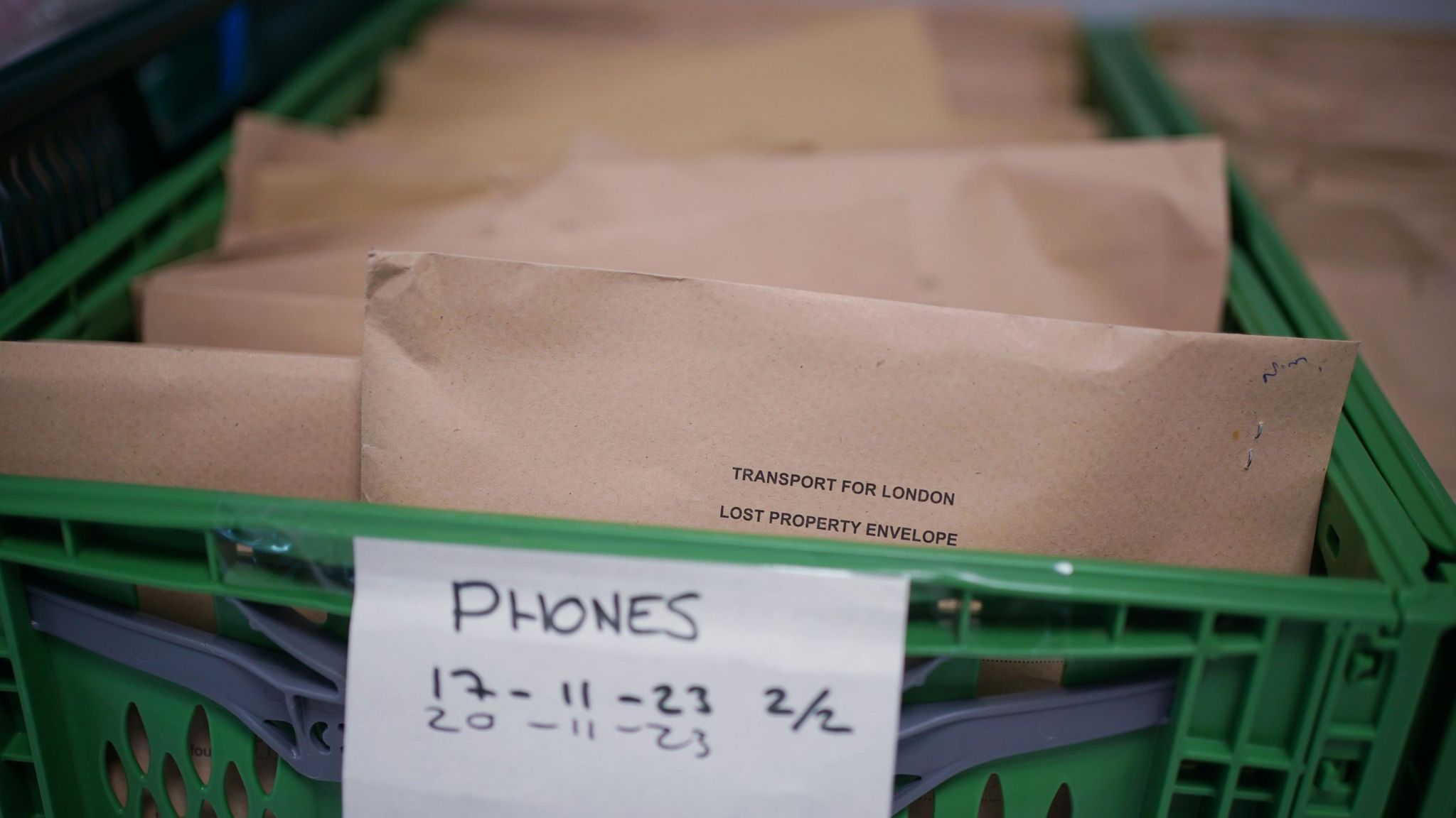 Iphones are packaged up and dated