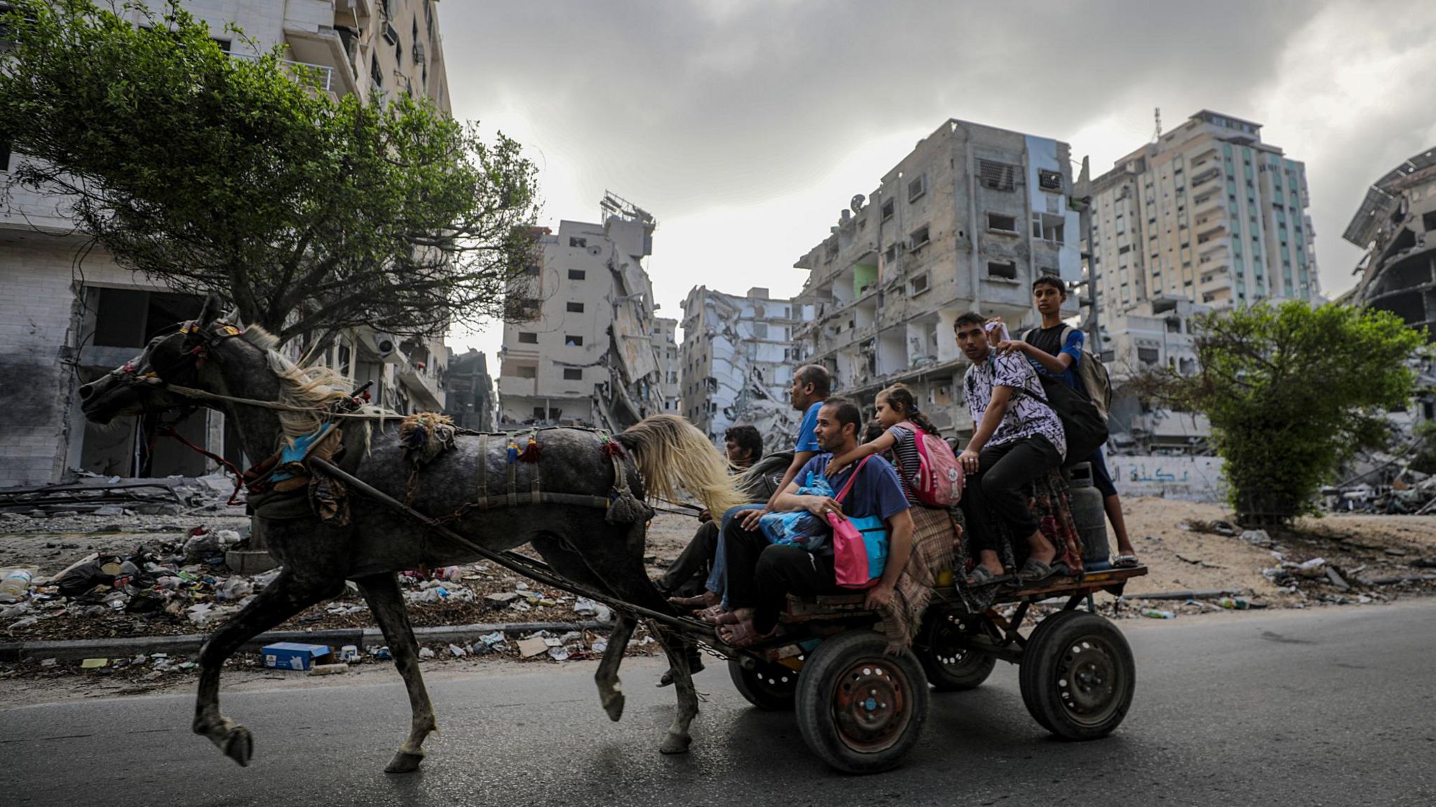 Residents evacuate from Gaza City and the northern Gaza Strip