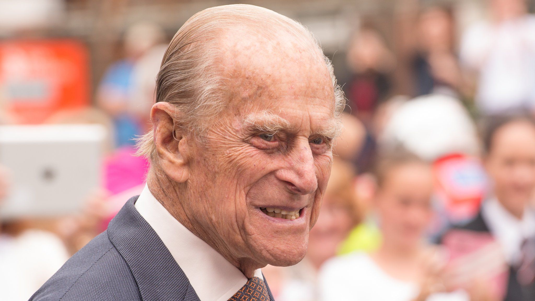 Prince Philip, visiting Cardiff in 2016