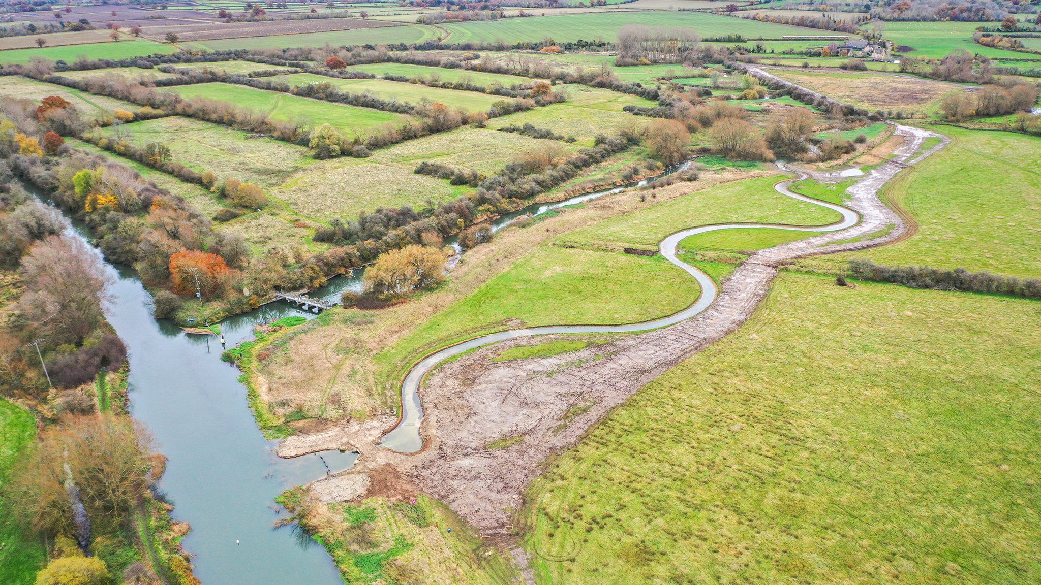 The new Thames channel at Chimney Meadows Nature Reserve