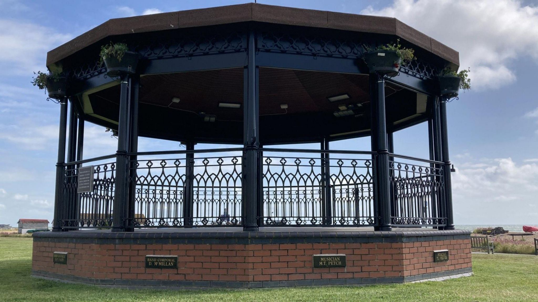 The Royal Marines memorial bandstand on Walmer Green, Deal