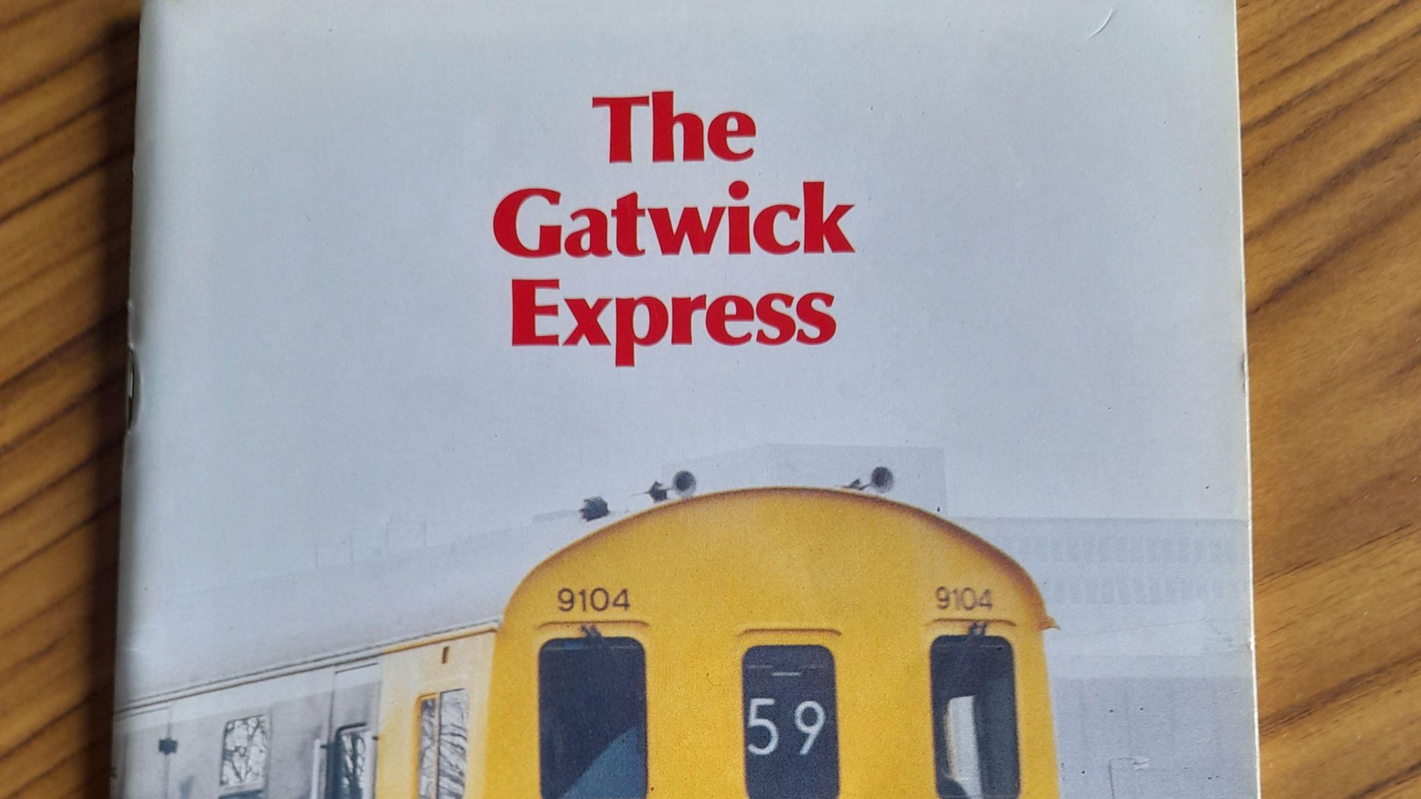 A booklet from the first service on the Gatwick Express