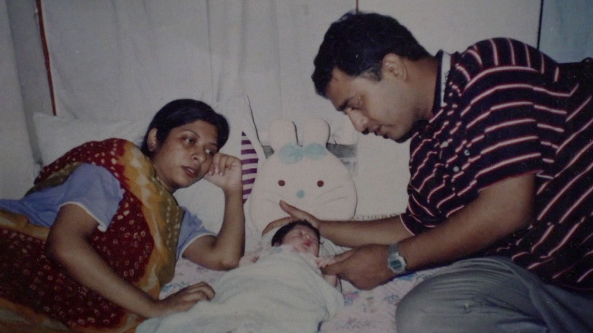 Moshiur, his wife and then baby daughter in Dhaka