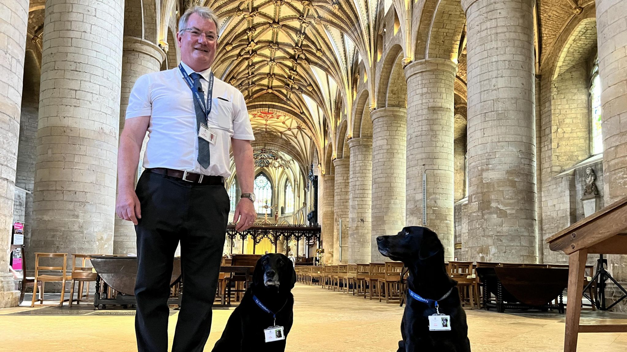 Eric and Florence with their owner, the Head Verger Chris Skepper