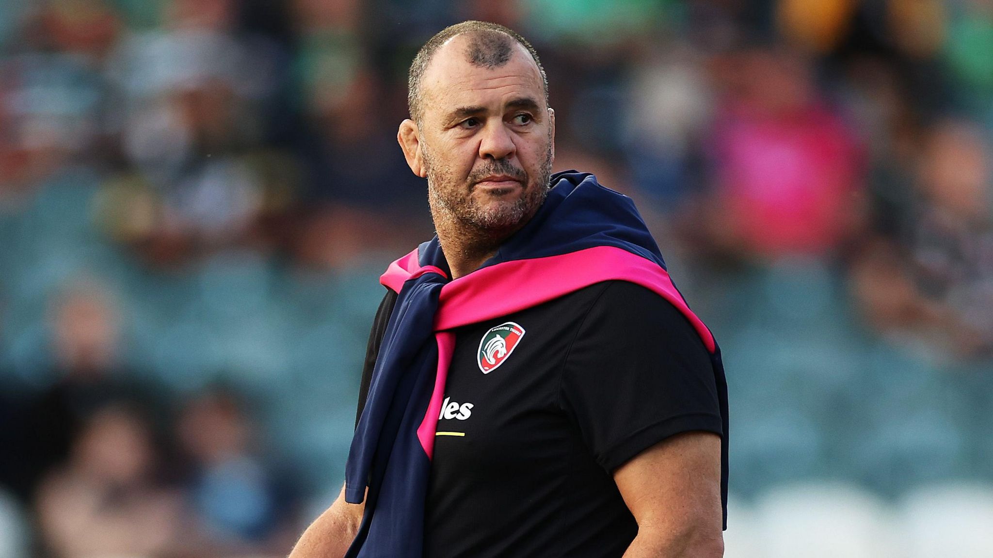 Leicester Tigers caput coach Michael Cheika during a pre-season friends lucifer betwixt Leicester Tigers and Nottingham astatine Welford Road Stadium 