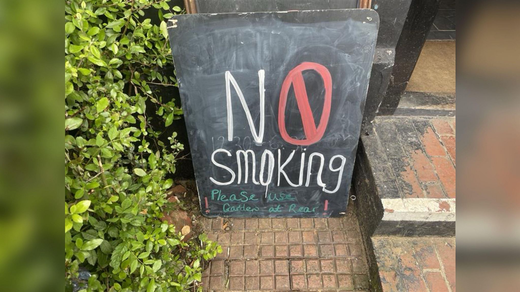 The warning outside The Wheatsheaf pub