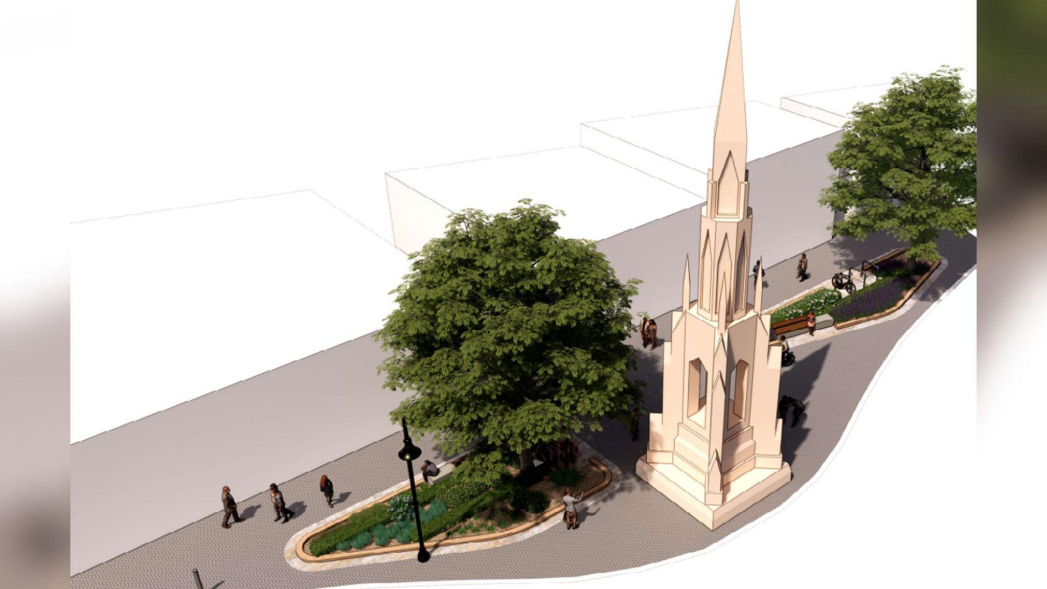 Artist impression of the Handley Monument in Sleaford