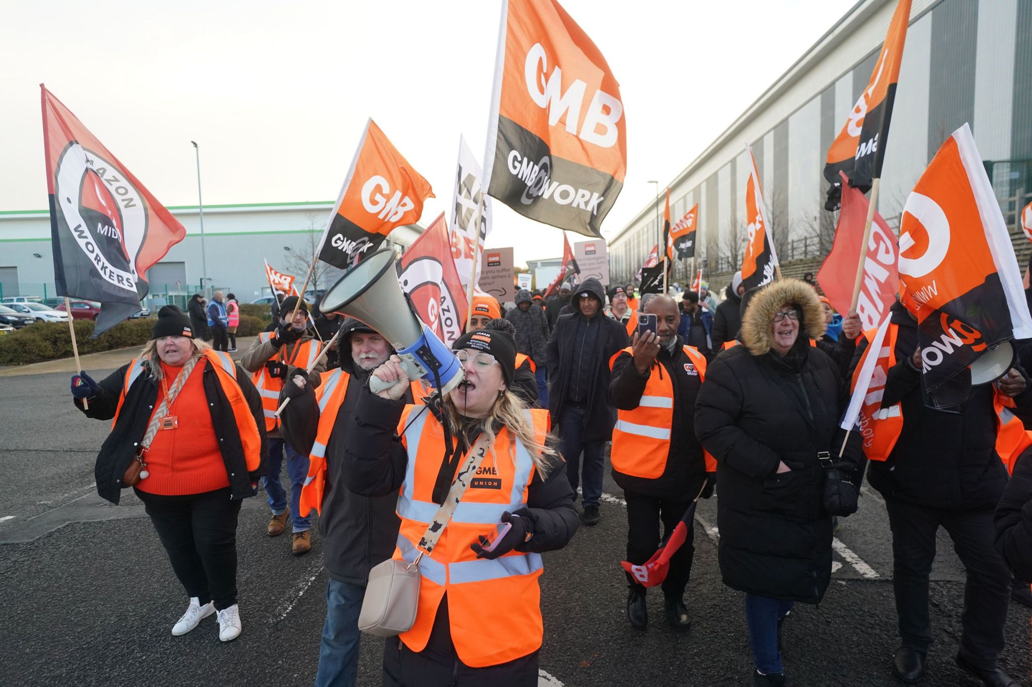 Amazon workers on strike in Coventry