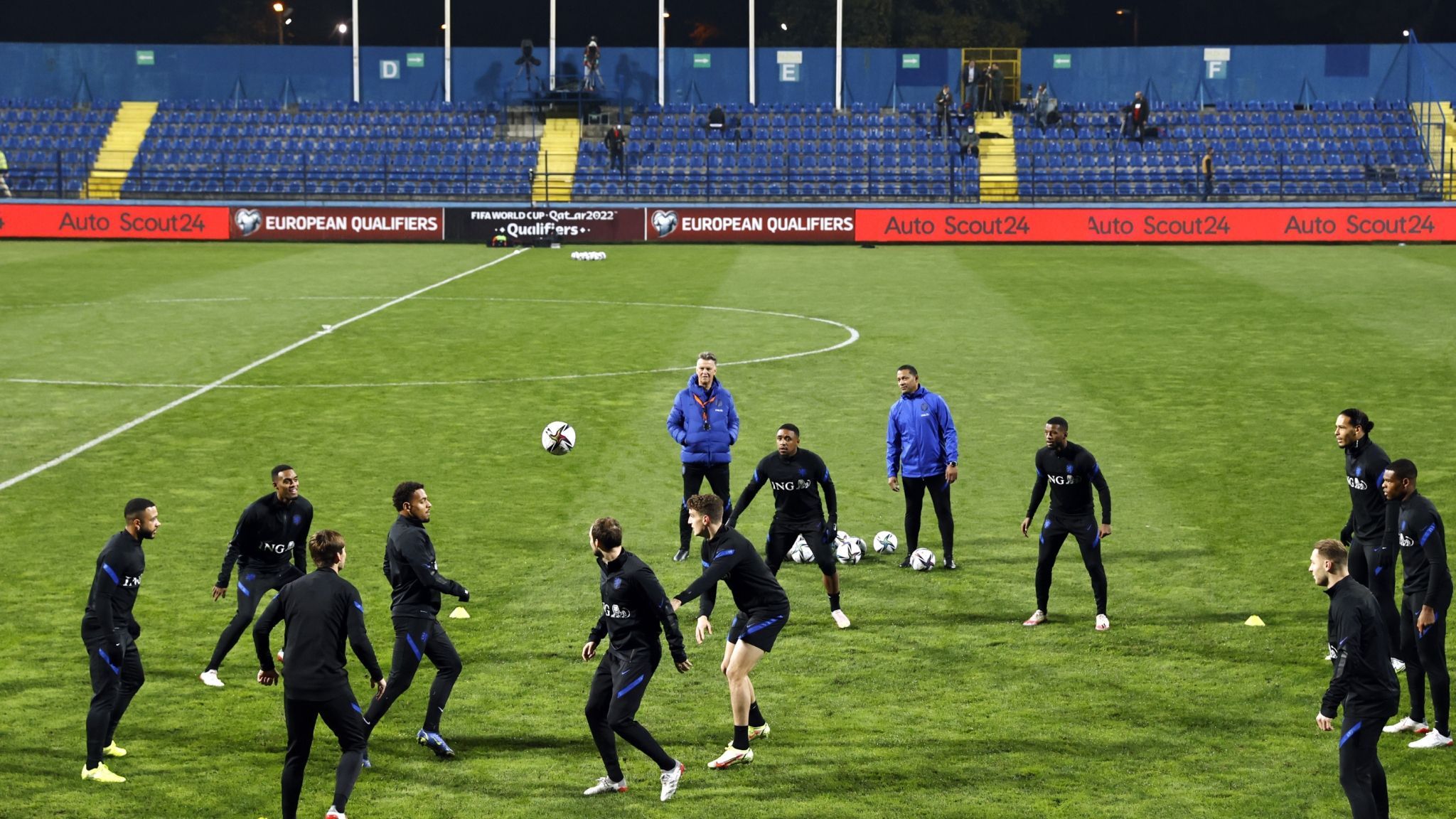 A general shot of training taking place at Podgorica National Stadium