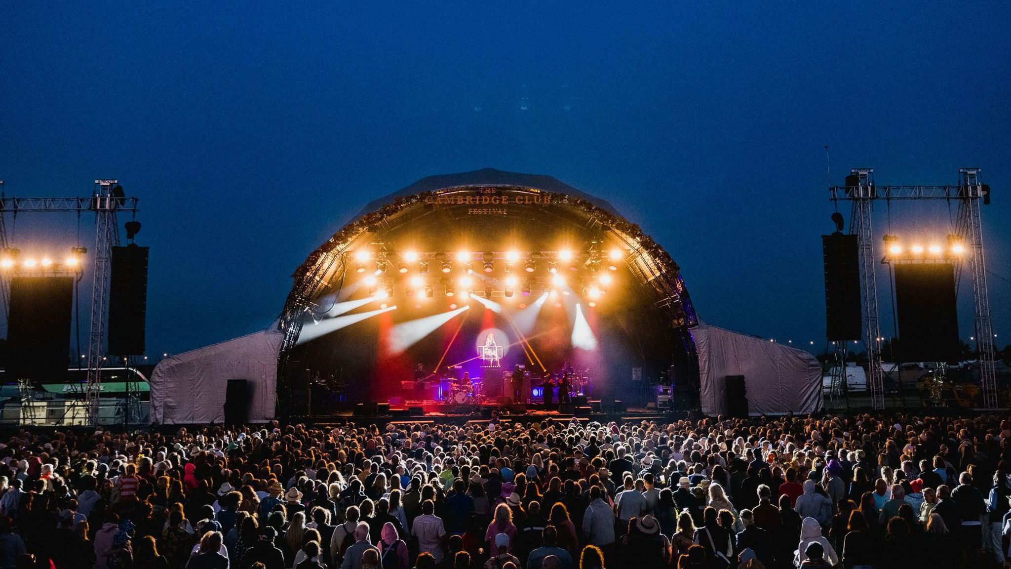 Grace Jones on stage at Cambridge Club Festival in 2023