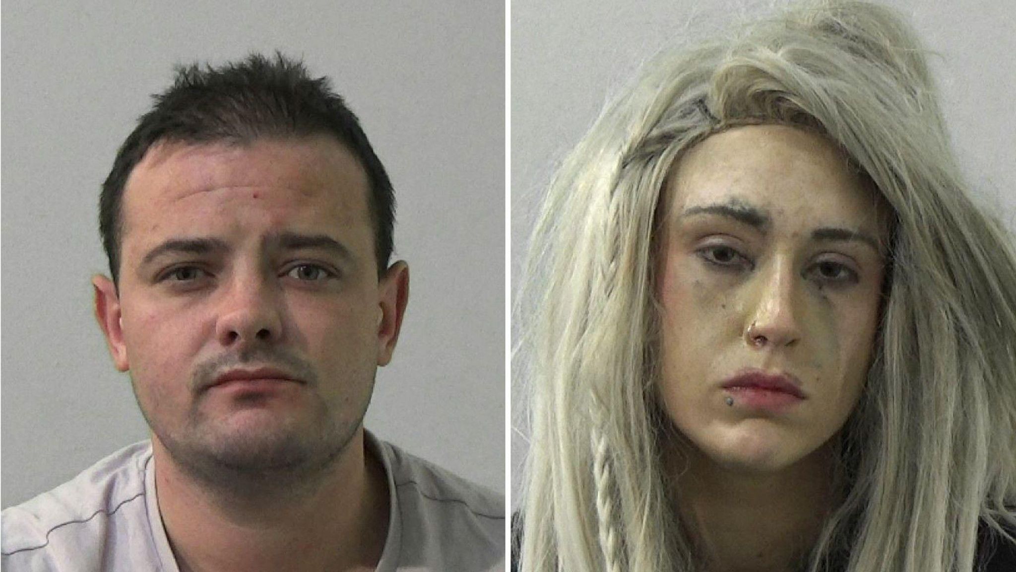 Police custody photographs of Aaron Davison and Sarah Pringle