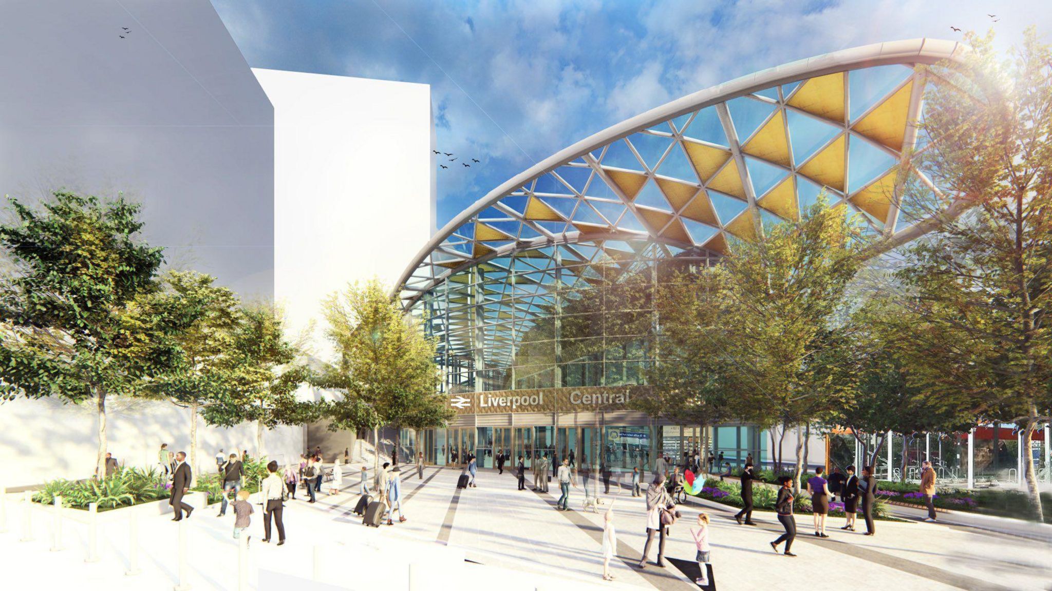 CGI image of Liverpool Central station