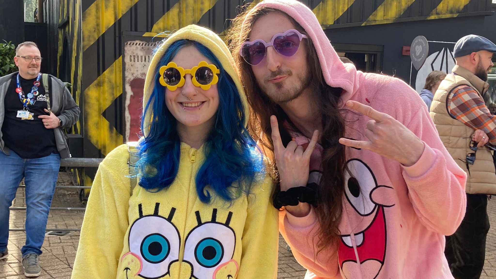 Sapphire and Brandon Cloughley from Kent dressed as SpongeBob and Patrick