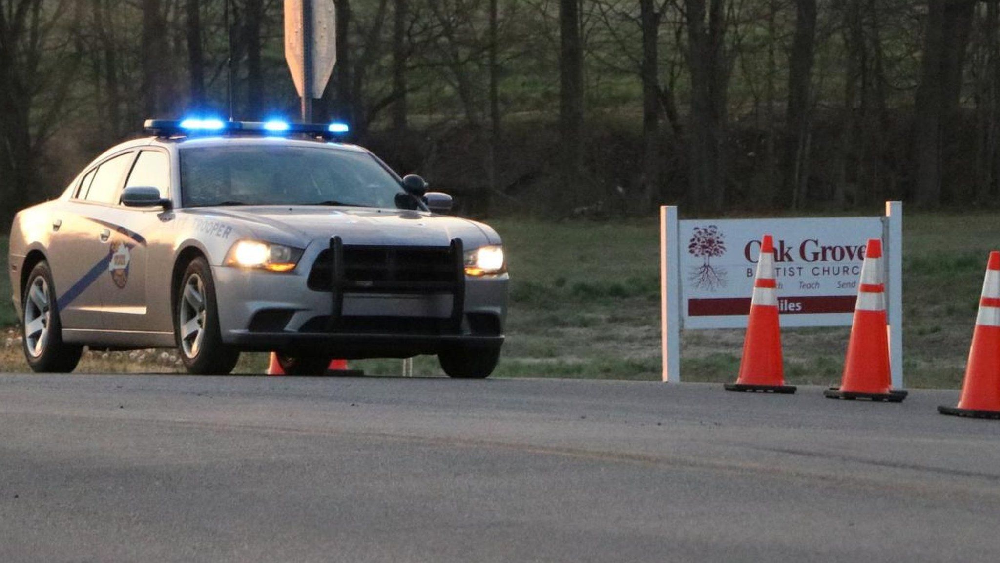 Police guard the scene of the crash