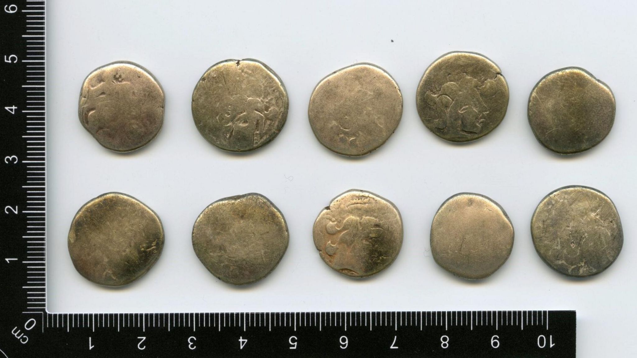 Ten coins from the Charlton Marshall gold stater hoard
