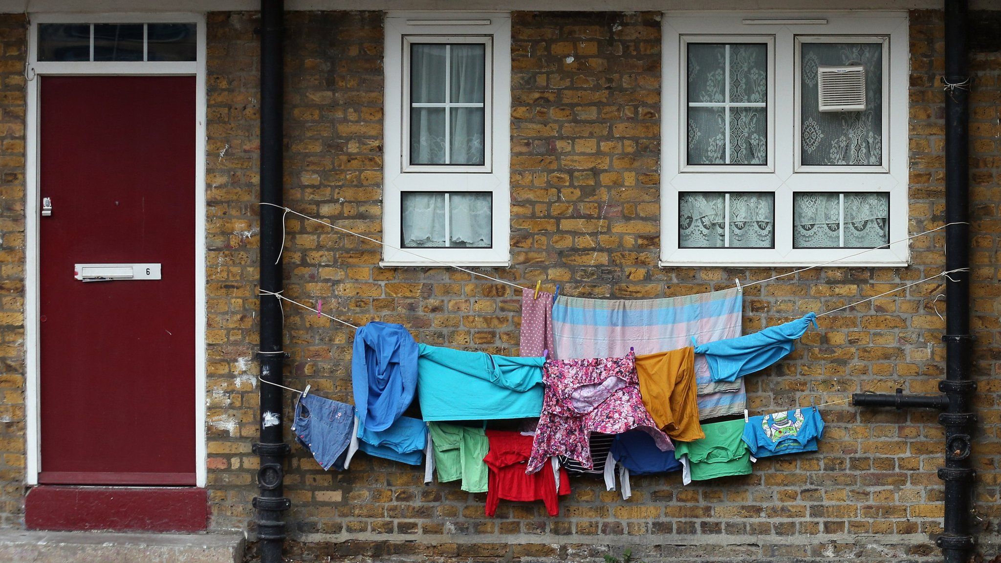 washing outside flat