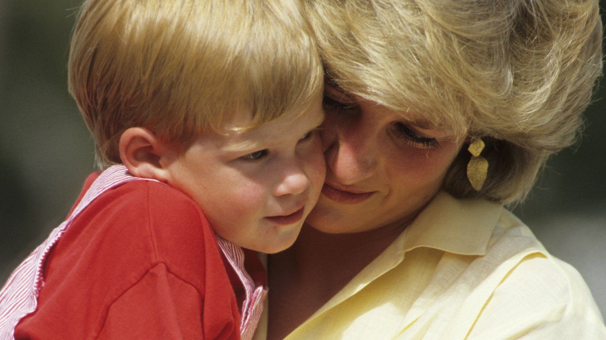 Prince Harry and Diana, Princess of Wales, in 1987