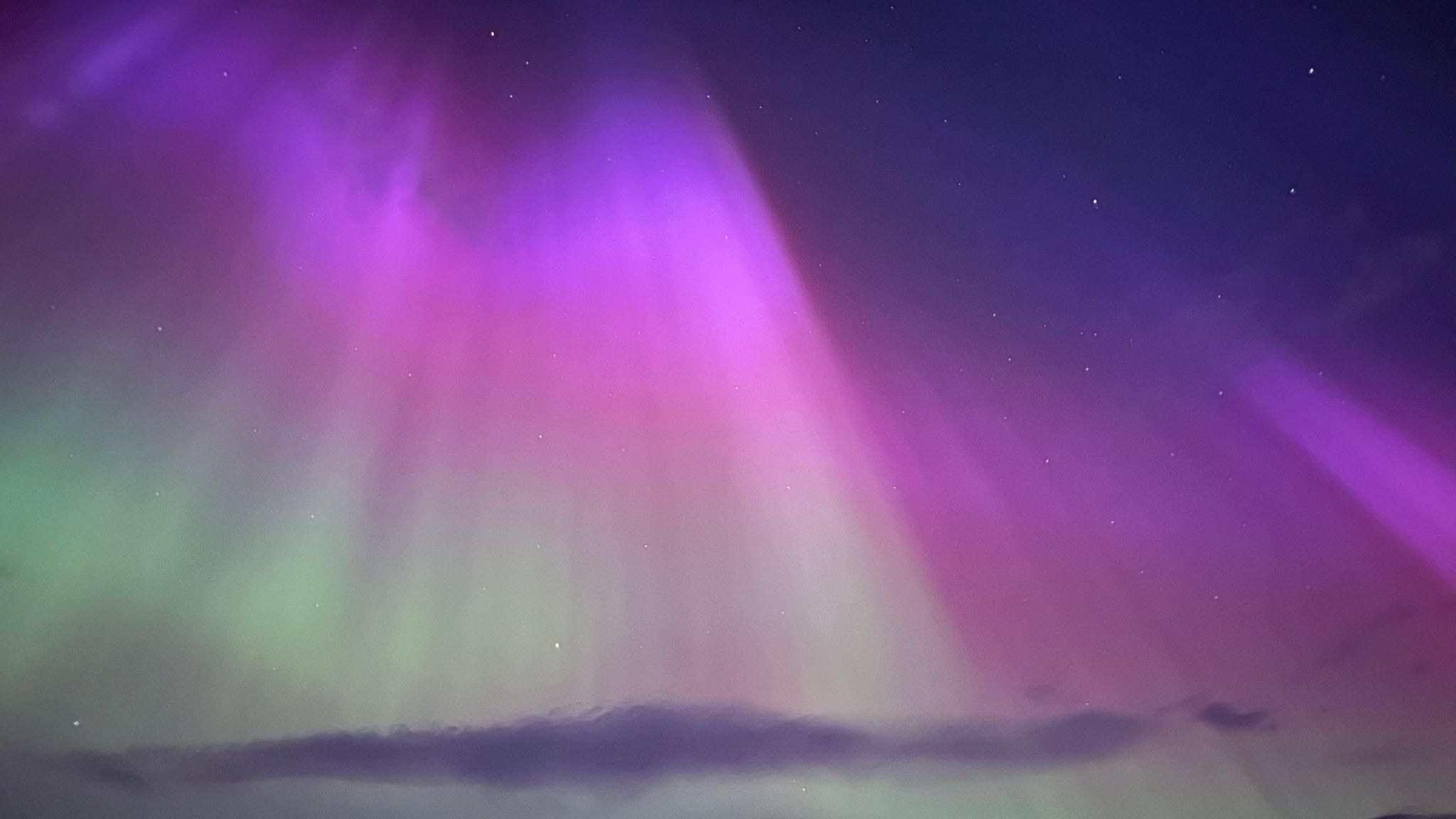 Purple lights in the sky