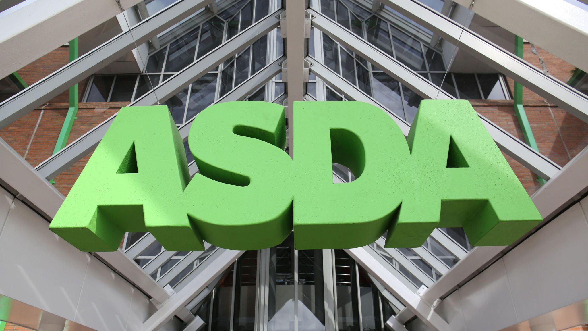 Bold green Asda sign