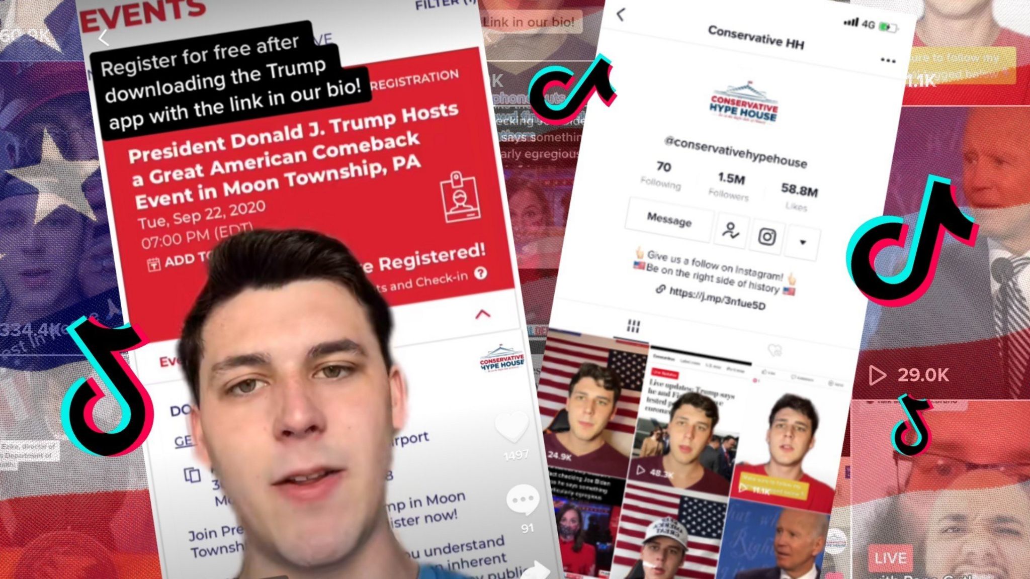 Screenshots from TikTok account The Conservative Hype House