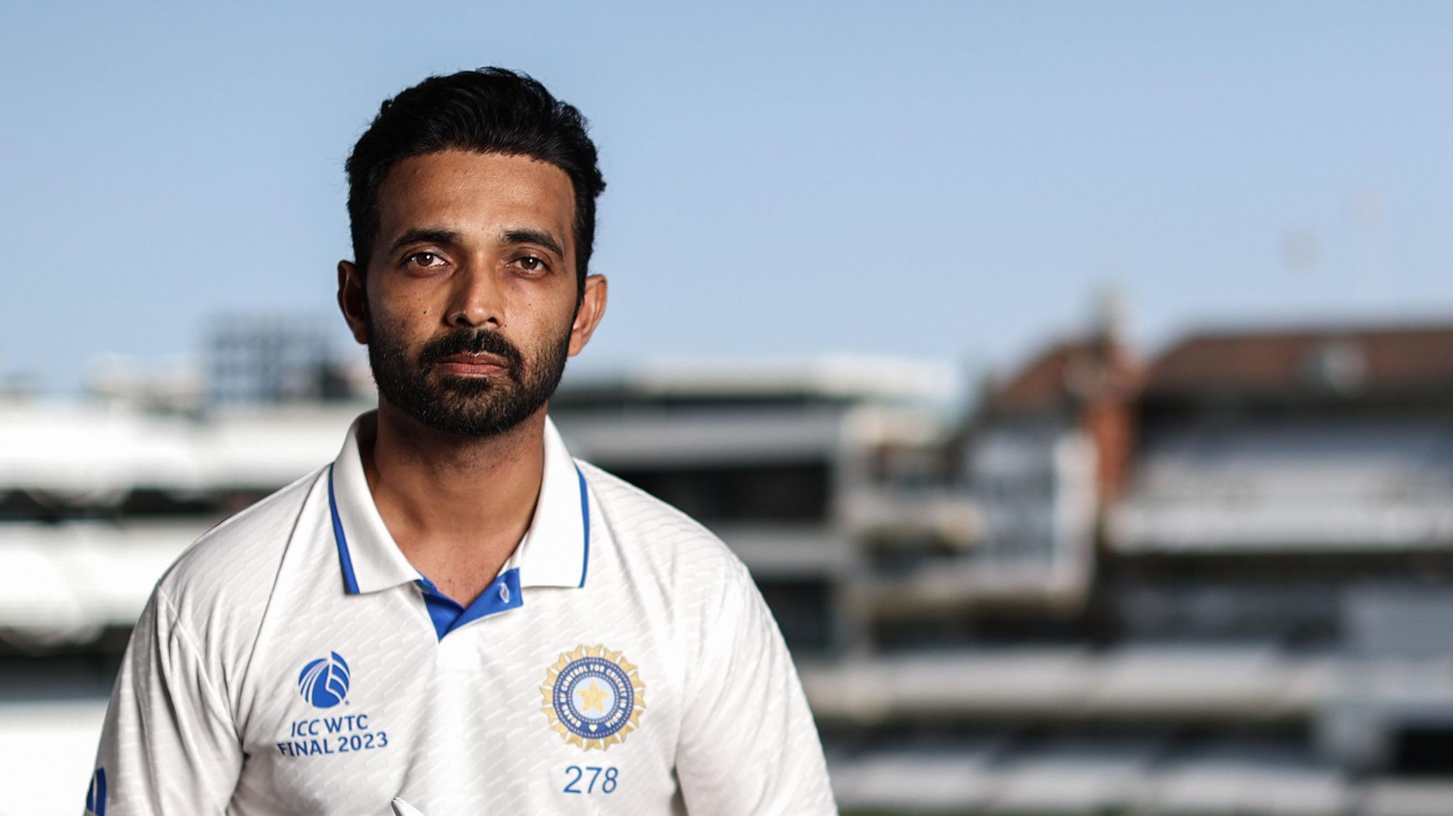 Ajinkya Rahane poses for a portrait picture while playing for India