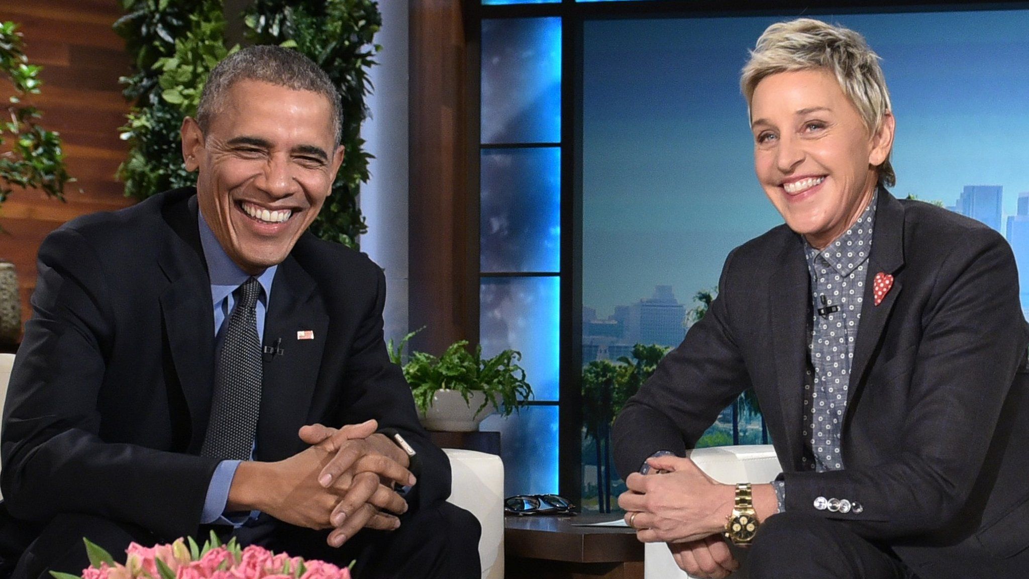 Barack Obama and Ellen DeGeneres