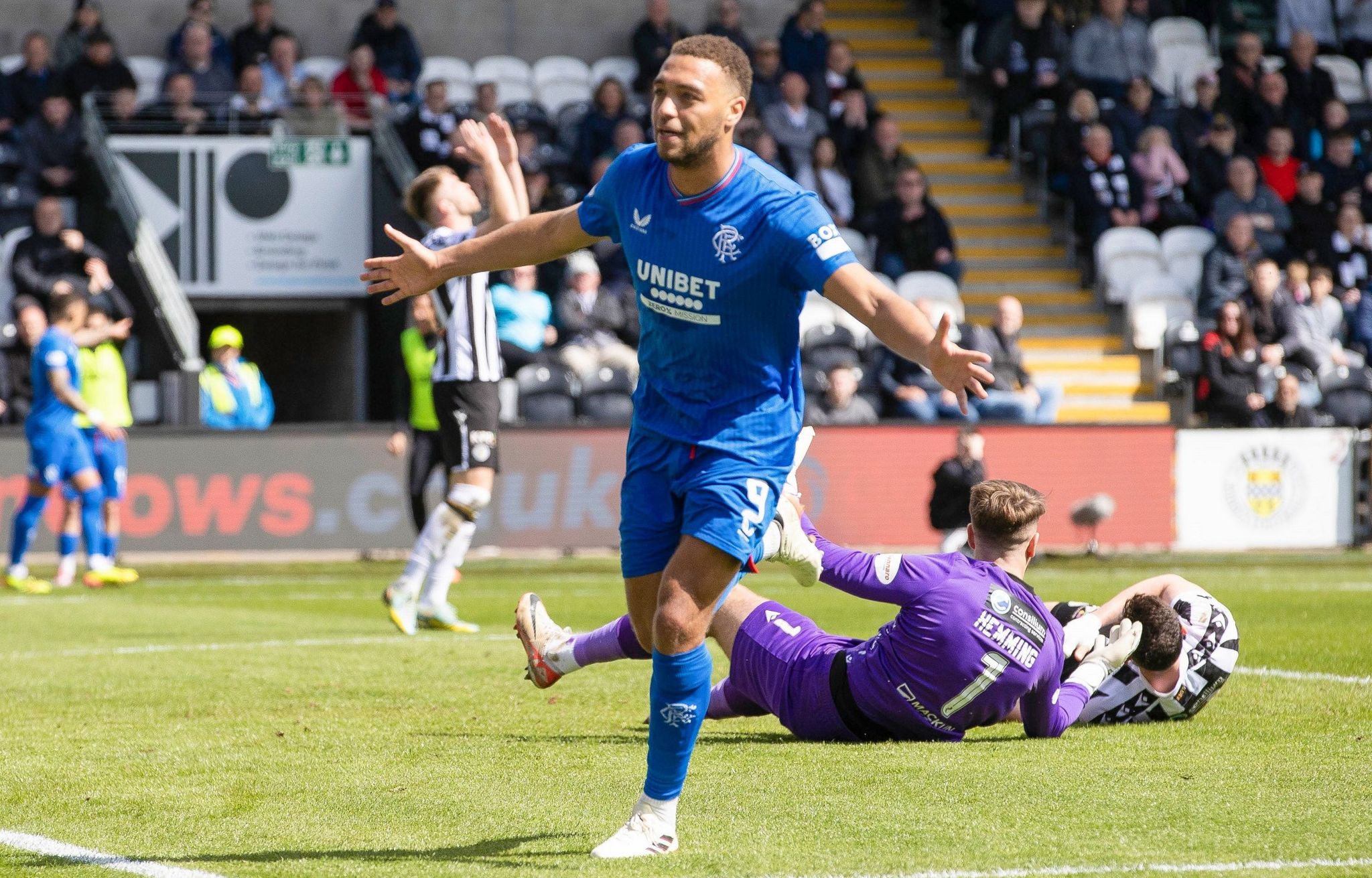 Rangers' Cyriel Dessers celebrates