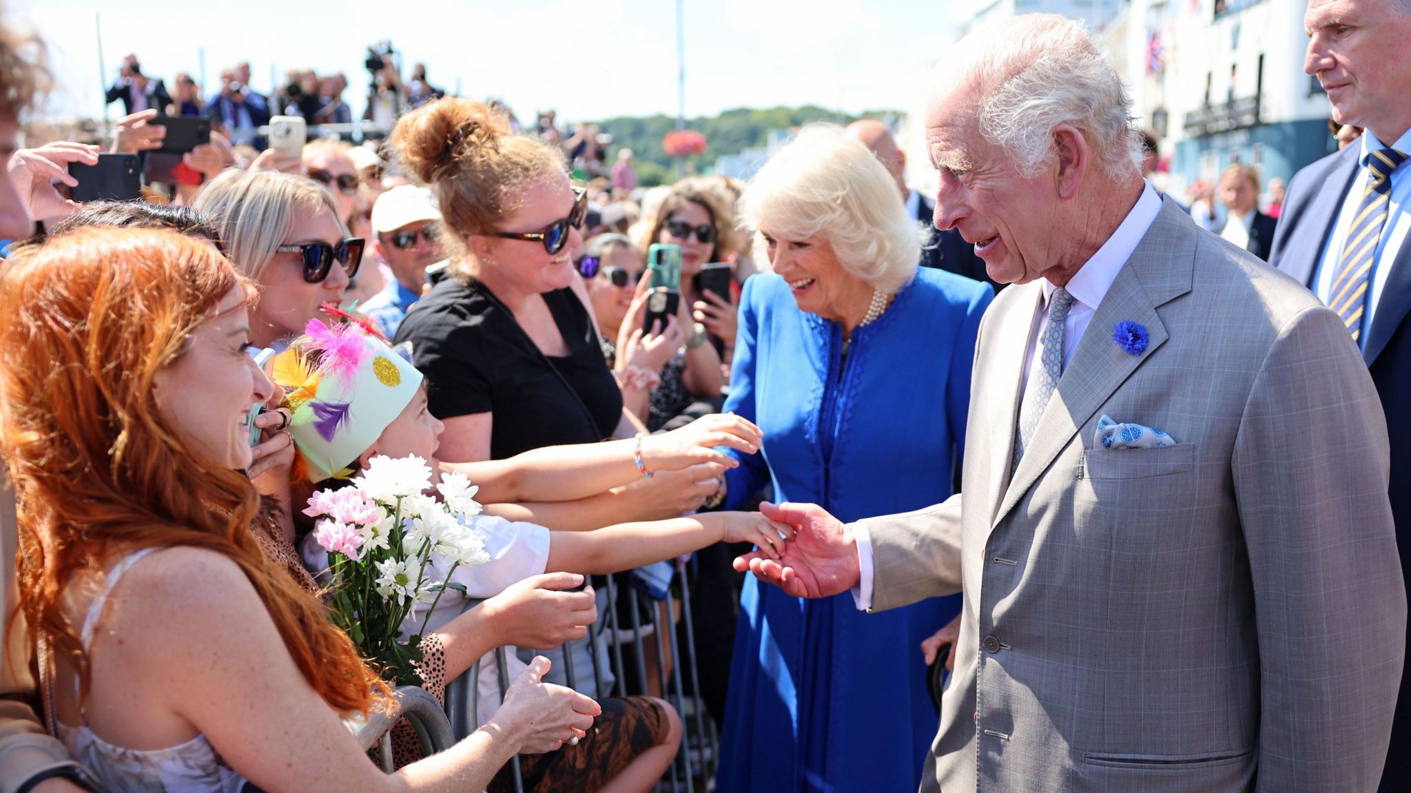 Sun shines for King and Queen during royal visit to Guernsey - BBC News