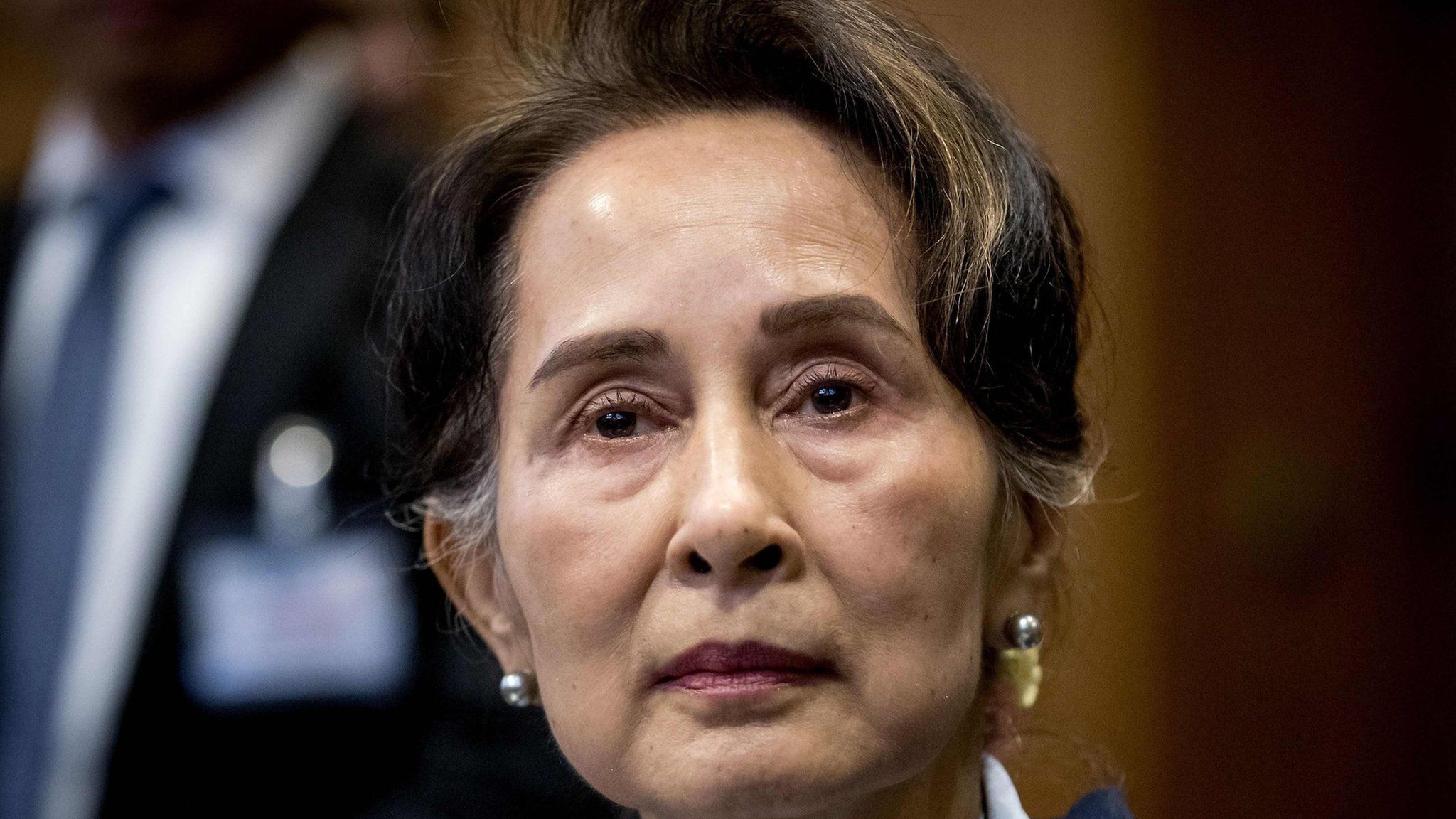 Aung San Suu Kyi is pictured at the UN's International Court of Justice on 11 December , 2019.