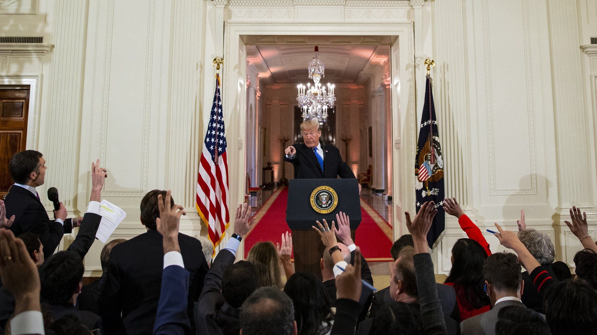 Donald Trump's news conference at the White House (7 November)