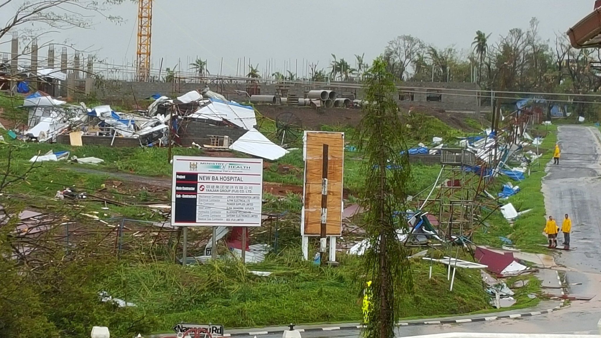 The new hospital in the town of Ba lays ruined after Cyclone Winston swept through Fiji's Viti Levu Island.