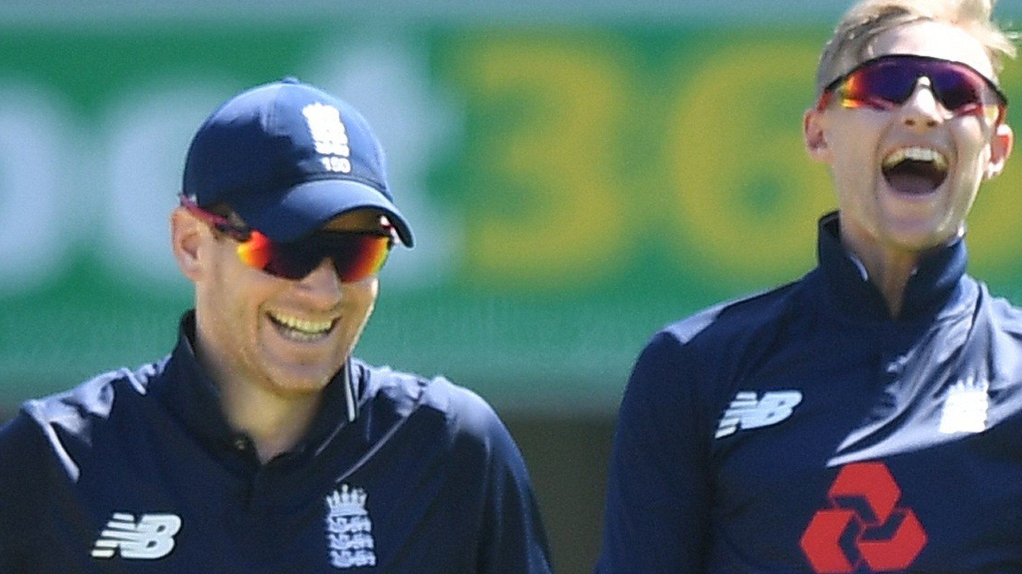 England captain Eoin Morgan (left) with Test skipper Joe Root