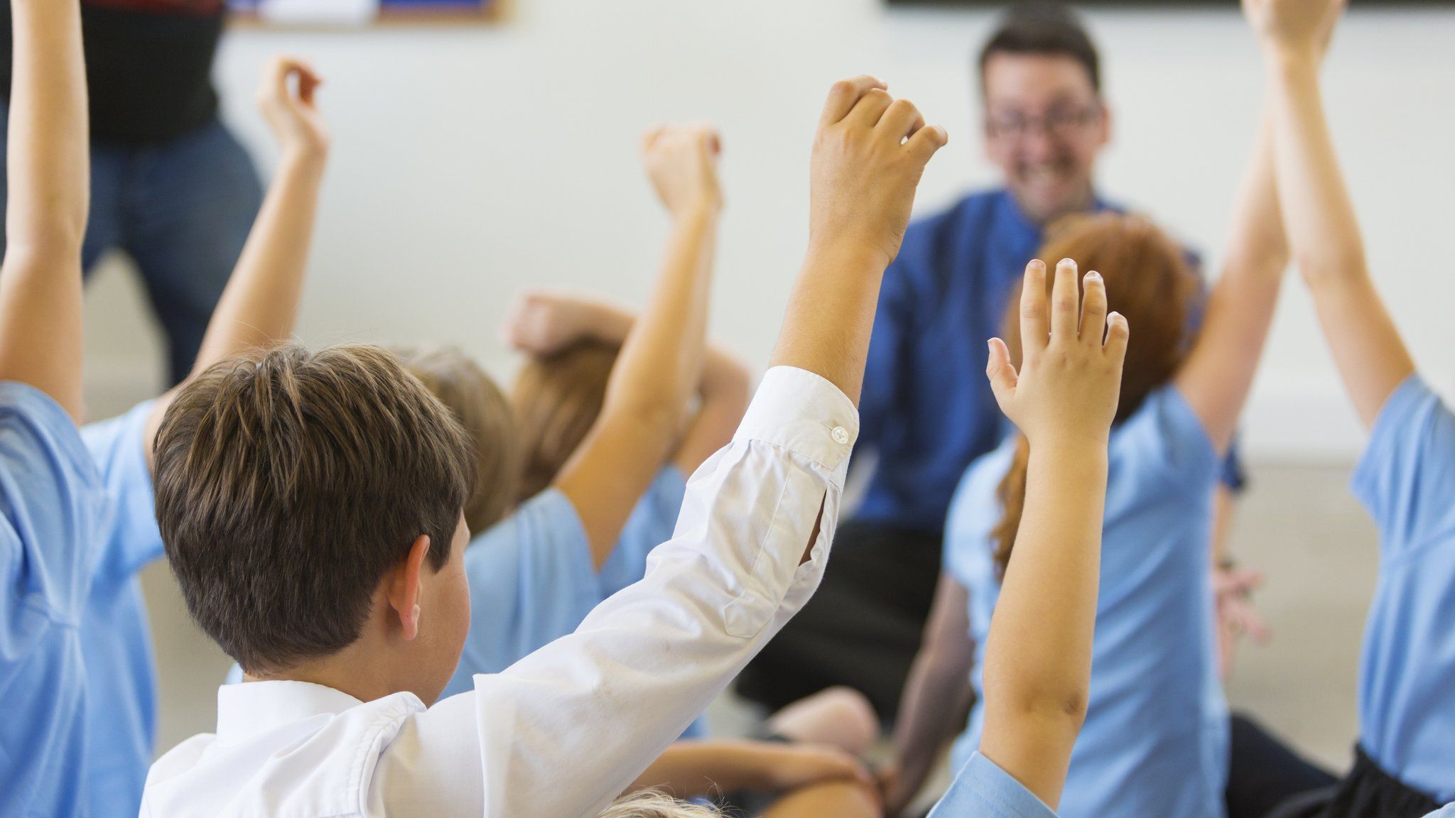 Stock photo of children in a classroom.