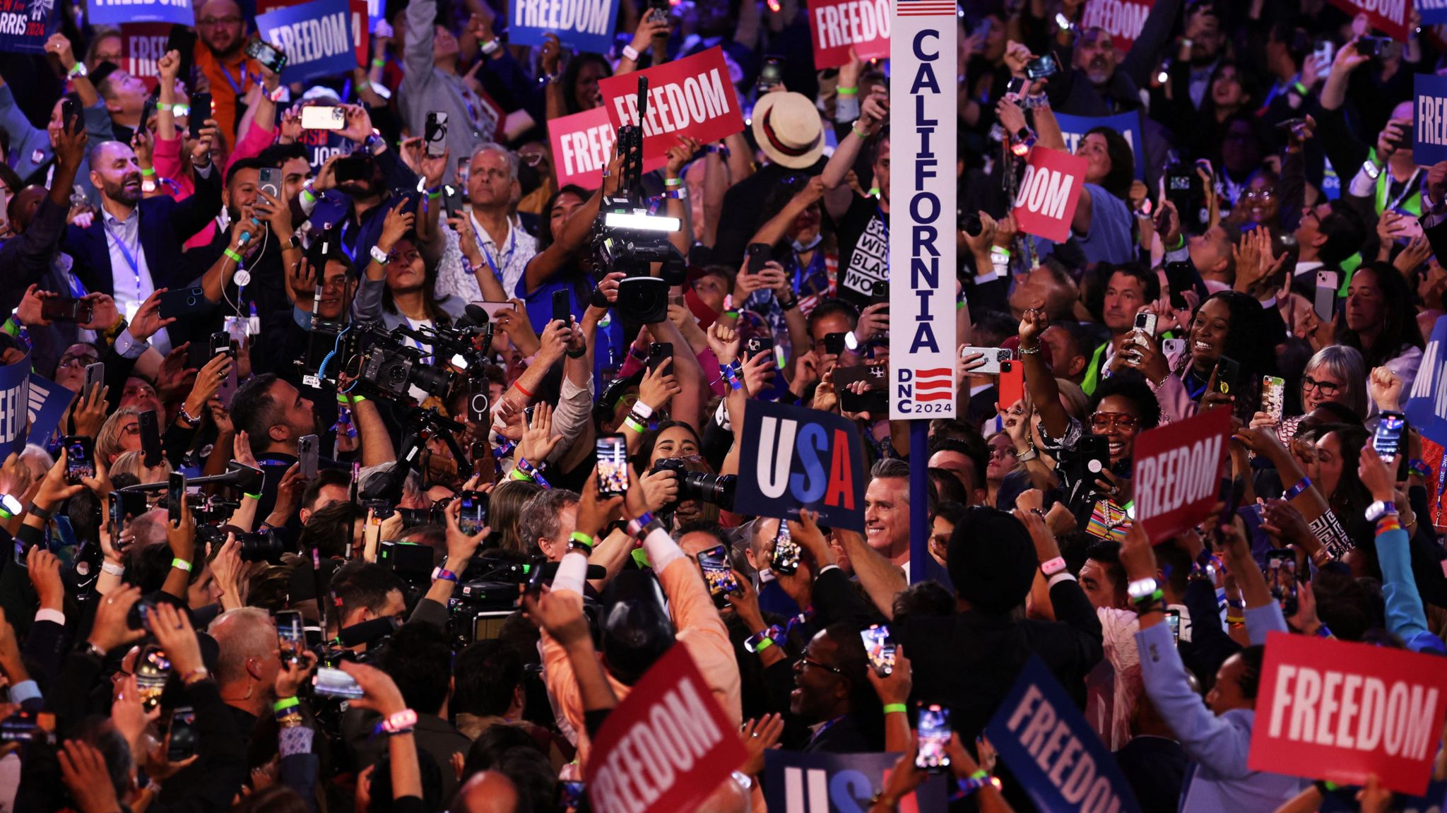 Delegates from California, including California Governor Gavin Newsom