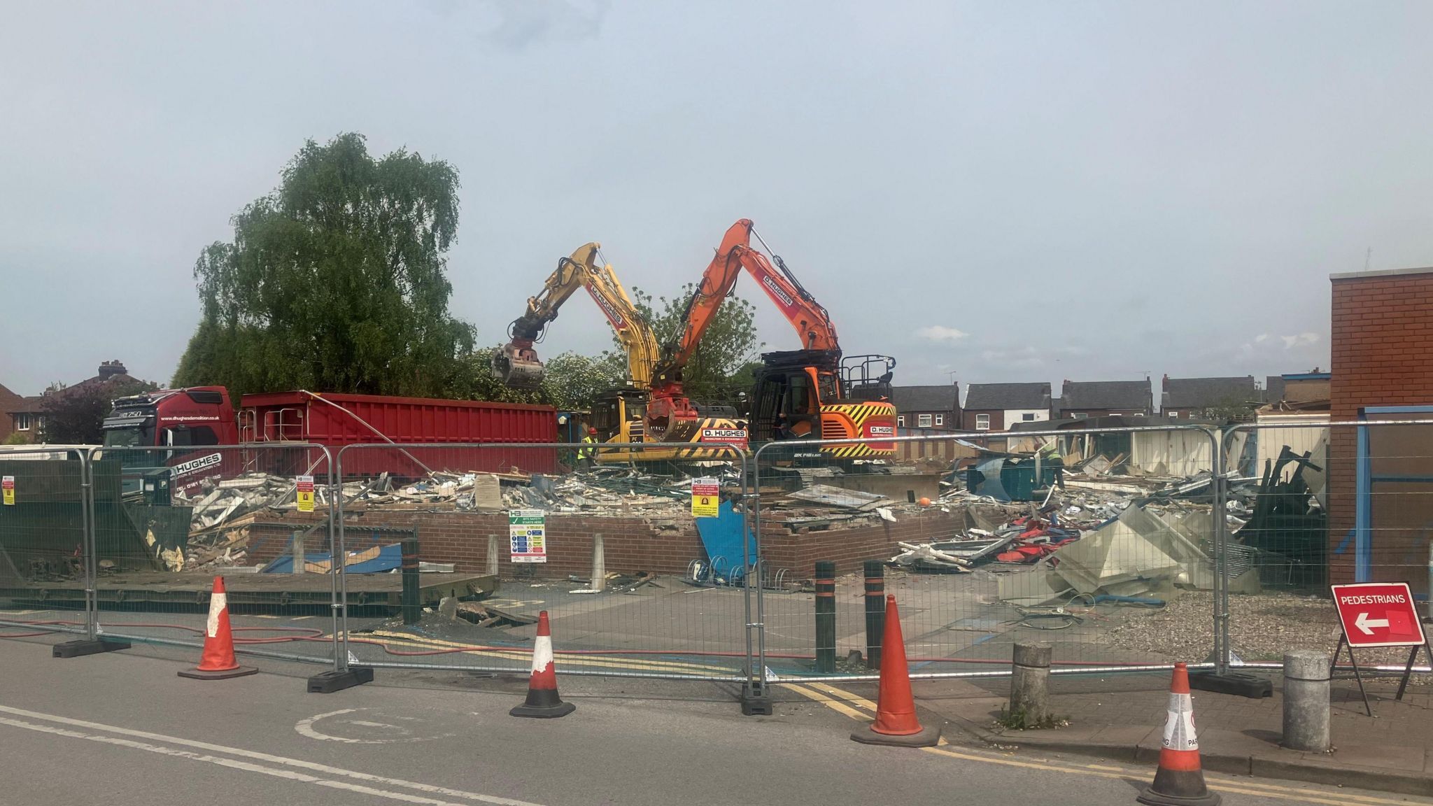 Demolition work at the outpatients B building