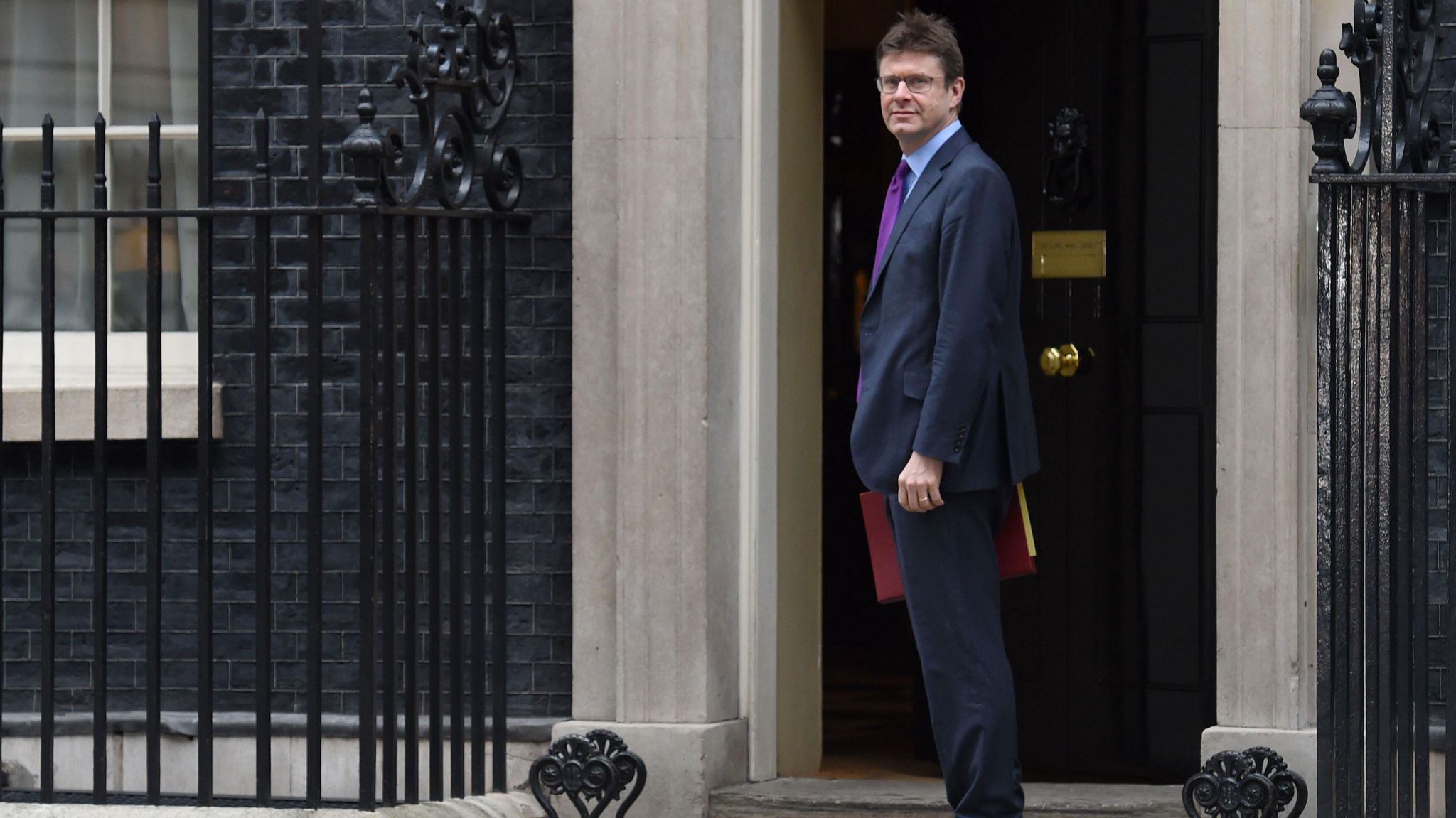 Greg Clark standing outside 10 Downing Street