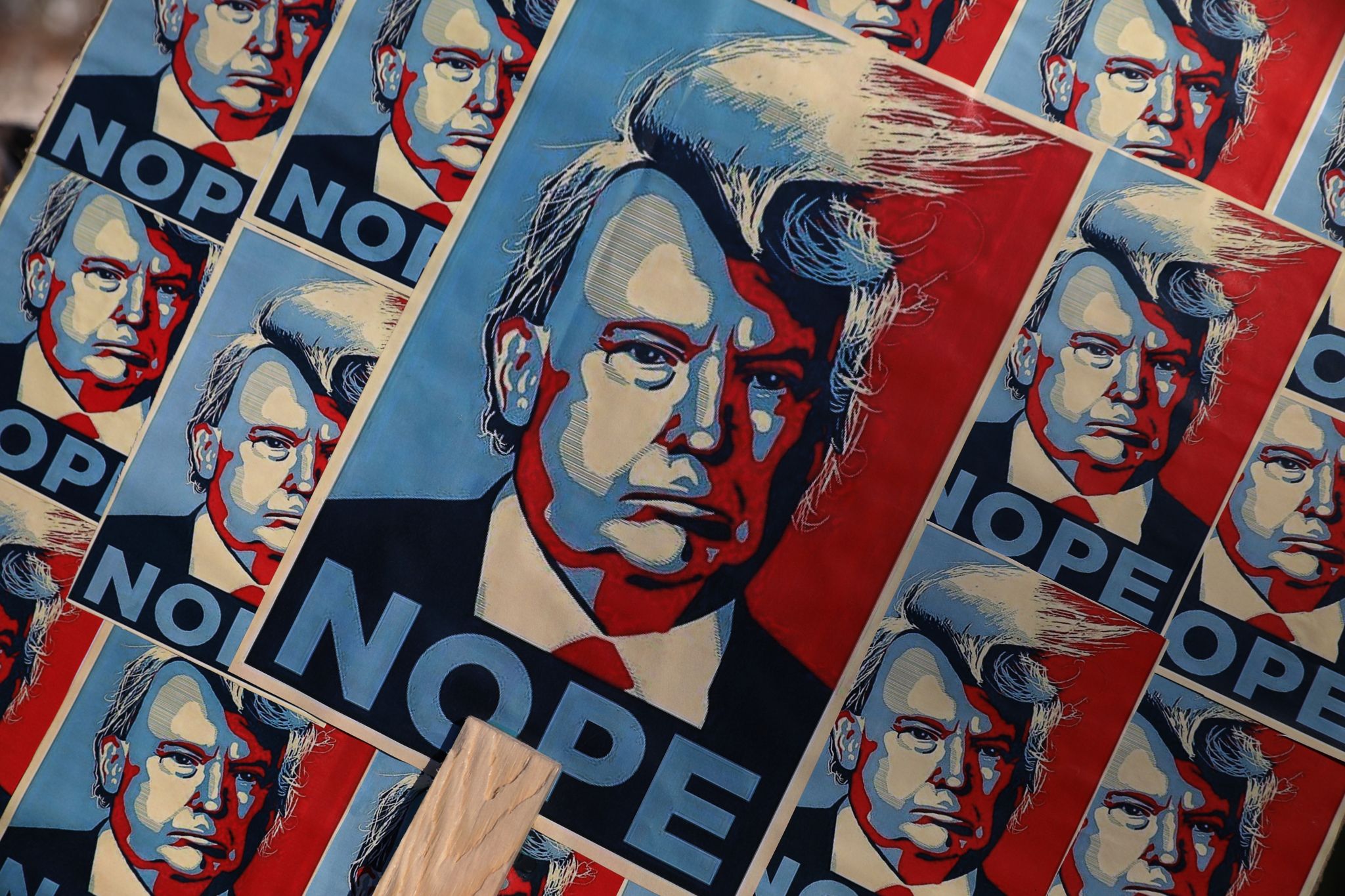 Posters showing Trump's image