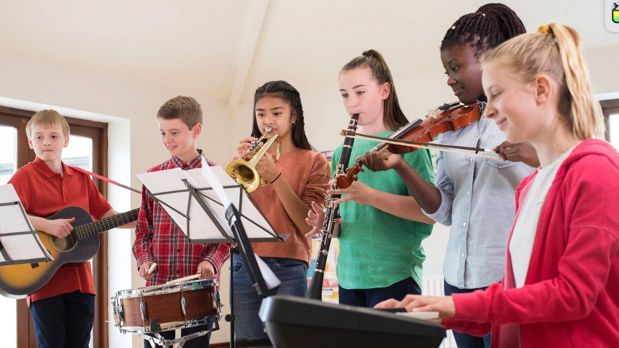 Children playing music