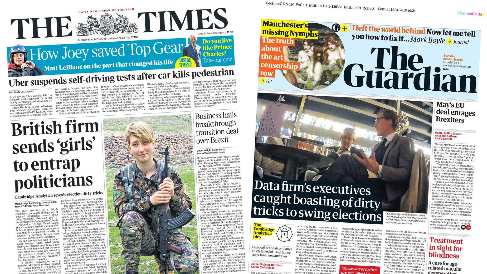 News Daily Cambridge Analytica warrant sought and Corbyn on Putin