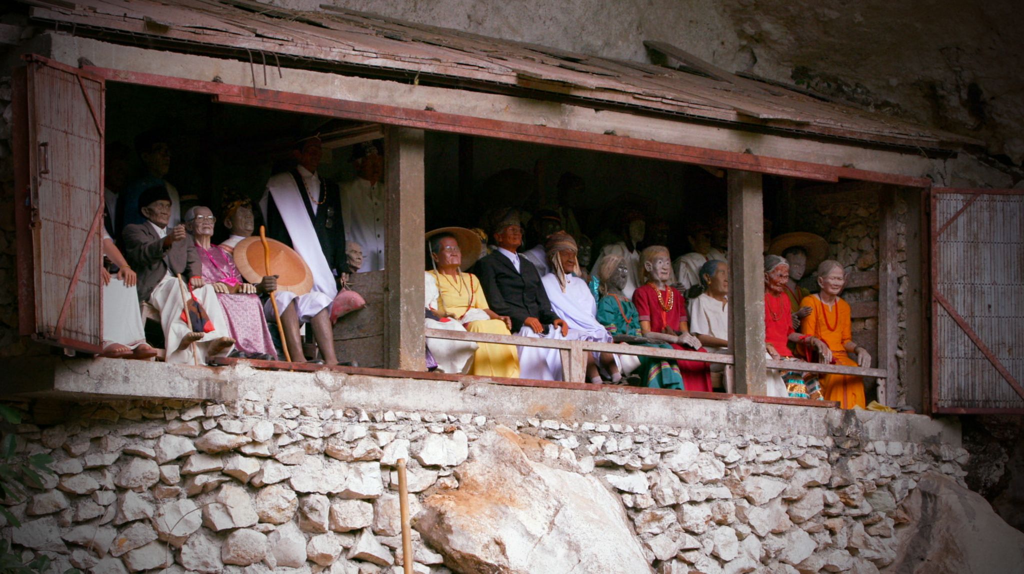 Balcony on the traditional burial site of Londa, Rantepao, Tana Toraja