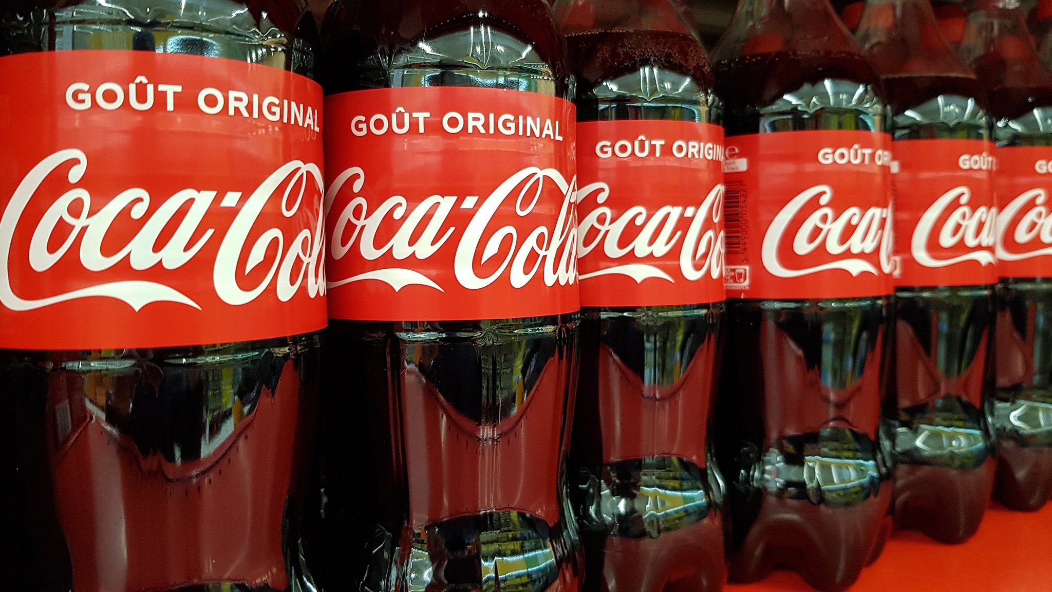 Coca-Cola bottles on sale at a supermarket in Nice, France (20 January 2020)