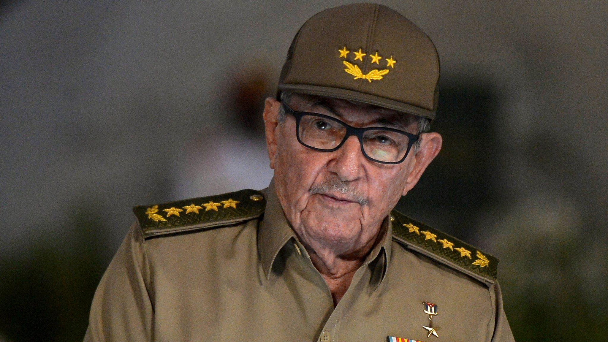 Cuban First Secretary of Communist Party Raul Castro gives a speech on January 1, 2019