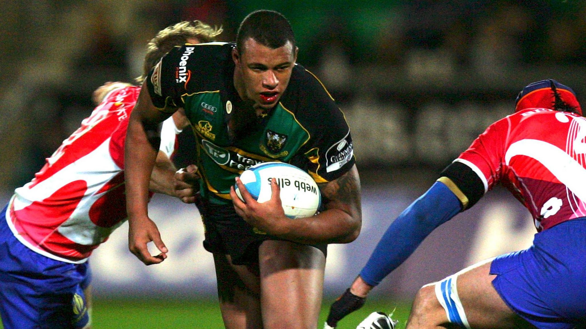 A young Courtney Lawes in European action for Saints in 2008