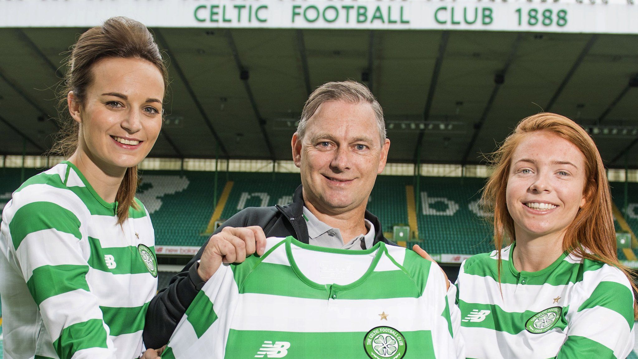Eddie Wolecki Black (centre) recently became head coach of Celtic Women