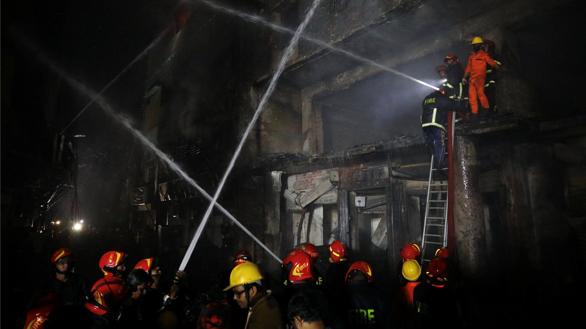 Firefighters at Dhaka building