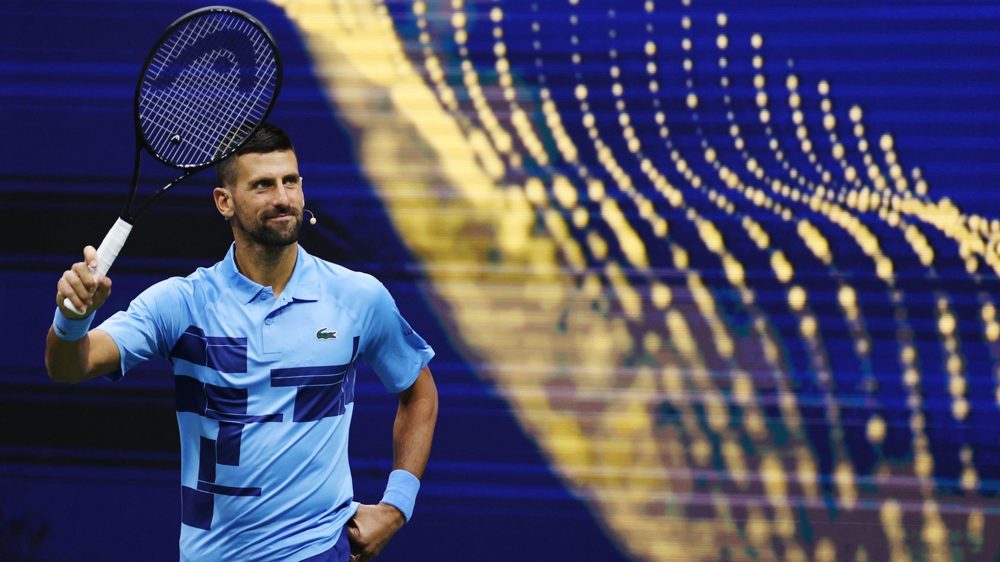 Novak Djokovic during a US Open practice session