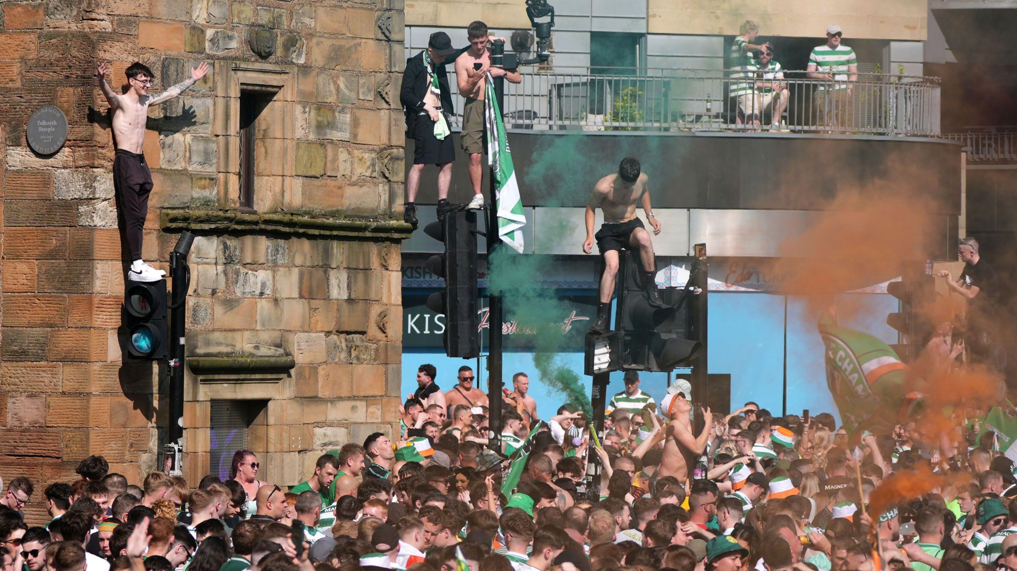Celtic fans in Glasgow 