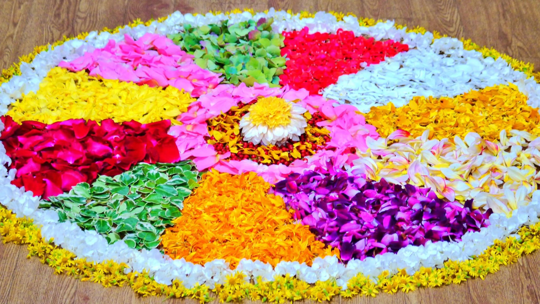 A "pooklam" the decoration of intricate flower carpets 
