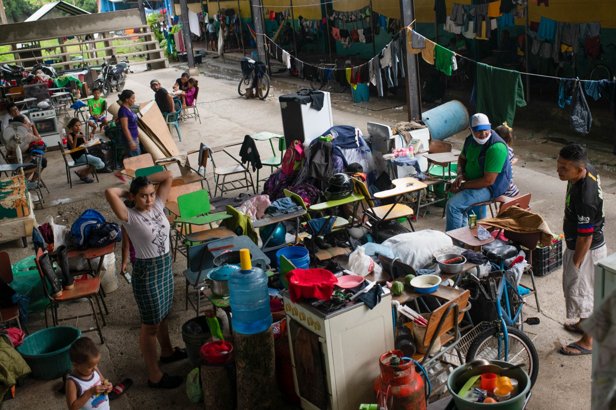 A school in San Pedro Sula has been turned into a shelter
